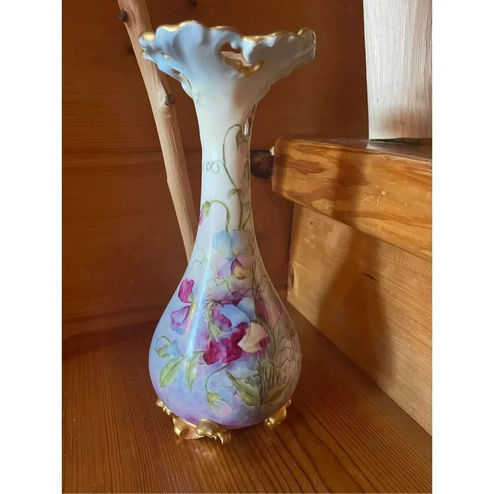 Limoges Pansy Design Vase